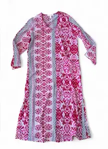 Oscar de la Renta Pink Label Kaftan Resort Lounge Maxi Caftan Zipper & Pockets