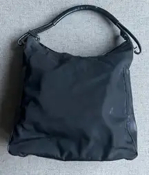 Gucci vintage nylon and leather hobo shoulder bag