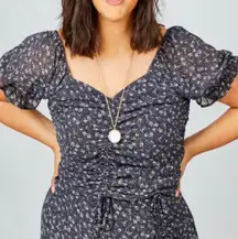 Arula Cinched Floral Crop Top