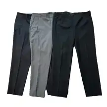 Bundle Talbots Heritage Dress Pants‎ Womens 12 Petite Wool Blend Black Gray