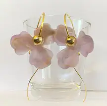 flower dangle hoop earrings💜