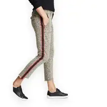 Pam & Gela Leopard Print Uniform Stripe Pants with Step Hem 28