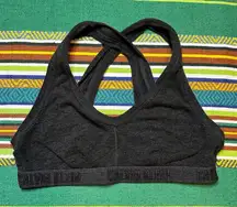 Calvin Klein gray cross back sports bralette