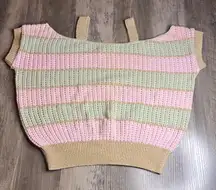 Vintage Wrangler Striped Knit Sweater Top in Pink and Green