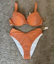 NWT!! Orange Glitter Bikini Set