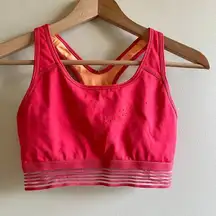 NIKE DRI-FIT SPORTS BRA CORAL RED WOMENS SIZE S ATHLETIC YOGA RUNNING HIKING‎