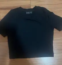 White fox black crop top