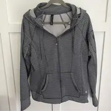 90 Degrees blue and white striped hoodie sweatshirt Size XL