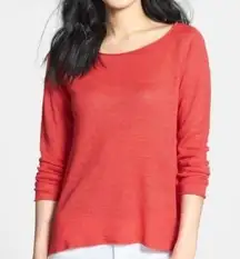 Eileen Fisher | 100% Organic Cotton Coral Pink Long Sleeved T Shirt Women's L