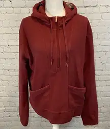 All IN MOTION Fleece Quarter Zip Hoodie Cranberry-Large