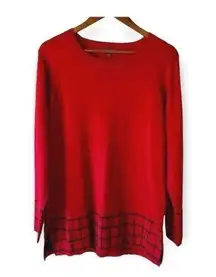 Lety & Me  Sweater Women's Size XL Simple Basic Classic Elegant Red Black