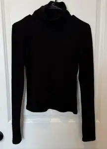 OGL Womens Mock Neck Ribbed Sweater Size Small Minimalist Capsule Everyday Soft