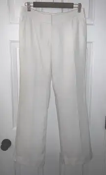 LOFT White Mid Rise Linen Wide Leg Women's Pants