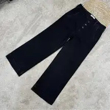 Everlane Wide Leg Jeans High Rise Button Fly Pockets in Black Size 29