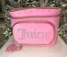 Juicy Couture Pink Velour Heart Makeup Train Case + Jewelry Organizer – NWT