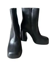 Steve Madden Cami Leather Square Toe Ankle Booties Women's 9.5 Leather Going Out