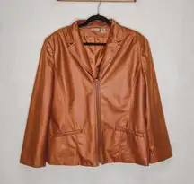 Chico's  | Vintage Silver Tag Blazer pleather Jacket 3