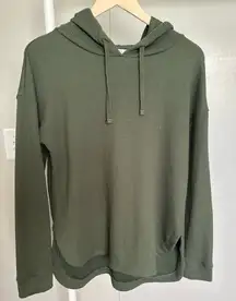 Time and Tru Green Ribbed Lightweight Longsleeve Pullover with hood size medium