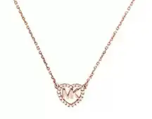 Michael Kors Love 14ct Rose Gold-plated Sterling Silver Necklace NWT