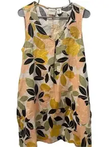 Rachel Zoe linen leaf design dress size medium