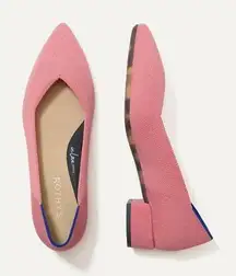 NWOT Rothy's The High Point Tulip Block Pink Knit Pointed Toe Women Shoes Sz 11‎