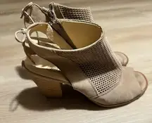 Paul Green 'Lexi' Sandal Booties Beige - Size US 5.5 Boots Open Toe Block Heel