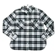 Pendleton NWT  Women's Double-Brushed Cotton Flannel Plaid Elbow Patch Shirt L