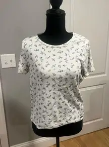 white floral print  top