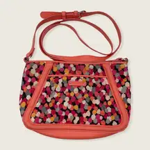 Vera Bradley Trimmed Trapeze Pixie Confetti Orange Polka Dot Small Crossbody Bag