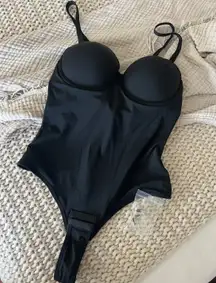 SHAPERIN Women's Tummy Control Shapewear Bodysuits Strapless Low Back Body Shaper with Built-in Bra & Removable Straps