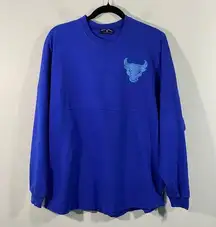 Spirit Jersey X NBA Chicago Bulls Blue Sparkle Print Long Sleeve Top Size S