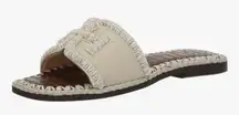 Sam Edelman Women's Fitz Flat‎ Sandal Beaded Size 7 Cream And White