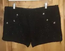UO Anthro LOVE CULTURE Black Shimmer Shorts EUC L