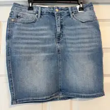NWT Judy Blue Denim Tummy Control High Waist Skirt Size 1XL Blue