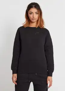 Nike Black Rally Textured Crewneck Pullover Sweatshirt M