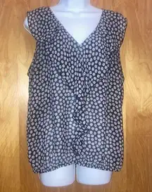 Metaphor Daisy Flower Sheer Tank Top Blouse Size Large