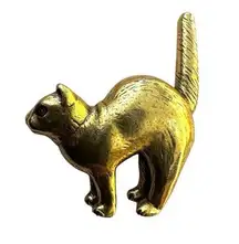 Vintage MMA Gold tone Cat Brooch - Authentic Museum Piece!