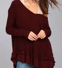 Burgundy Thermal Tunic Top