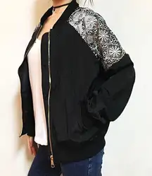Faux Lace Mesh Sheer Shoulder Jacket 