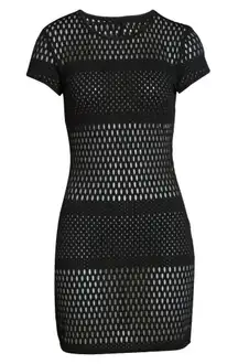 NWT Alo Mesh Haute Summer Dress in Black Sheer Mini Cover-up S