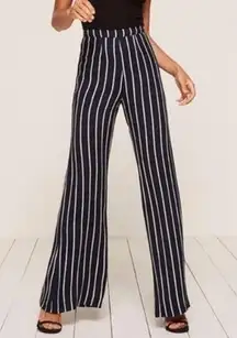 REFORMATION black tan striped high rise wide leg pants