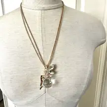 Fairy on crystal ball pendant necklace