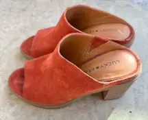 Lucky Brand Women's Rust Suede Mules