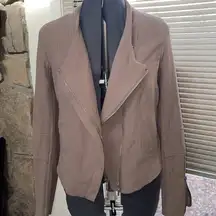 BlankNYC moto jacket taupe brown