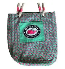 Aqualux Canvas Bag with Rope handles Boston Vineyard Vines Whale top handle bag