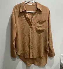 Stitch + Feather Copper Button-Up Shirt