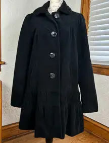 ANTHROPOLOGIE ELEVENSES Corduroy Tiered Swing Peacoat  Size 8