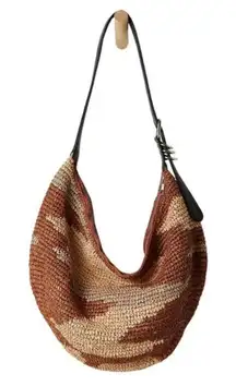 Free People Beige/Brown Slouchy Straw Tote(NWT)