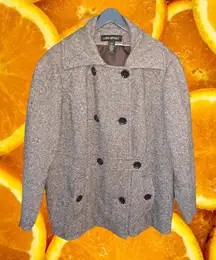Lane Bryant Double Breasted‎ Wool Blend Tweed Coat Size 22/24
