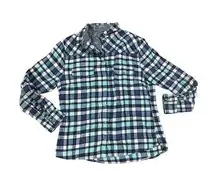 Jachs Girlfriend Bea Pearl Snap Plaid Flannel Western Shirt Woman Large